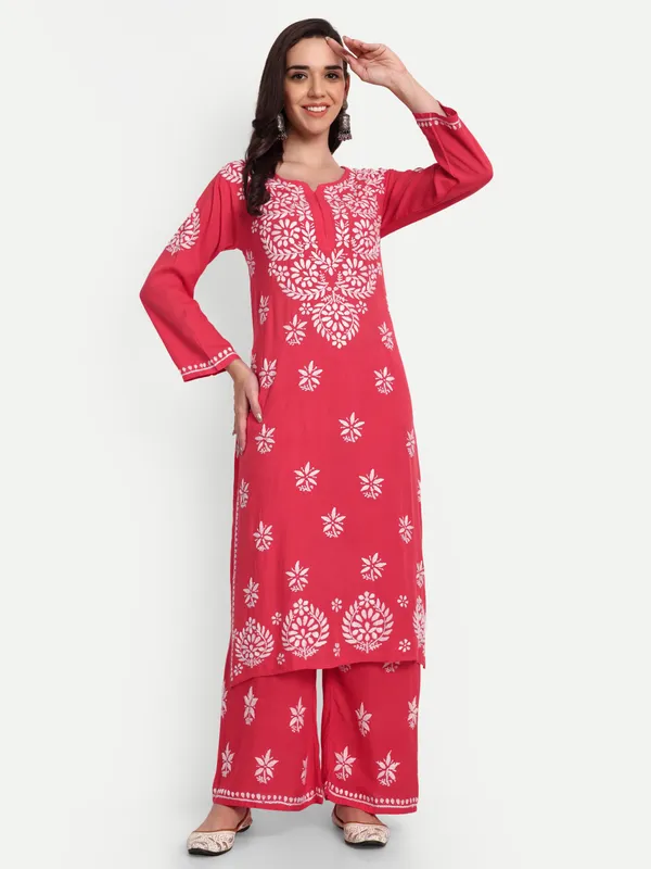 Indiankala4u_Chikanakri_Hand_Embroidered_Long_Kurta_Palazzo__Co_Ord_Set