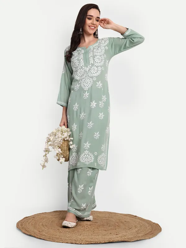 Indiankala4u_Chikanakri_Hand_Embroidered_Long_Kurta_Palazzo__Co_Ord_Set