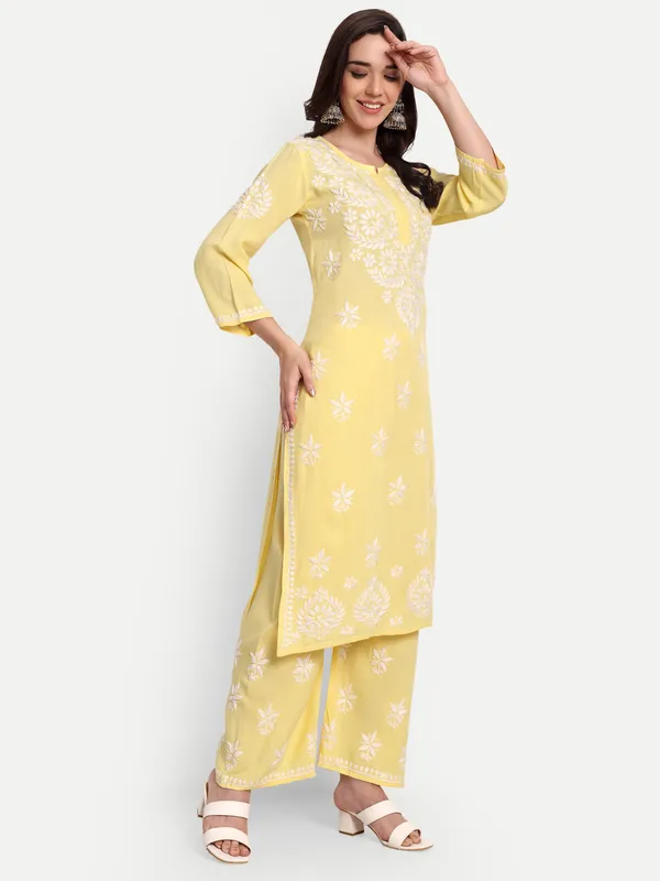 Indiankala4u_Chikanakri_Hand_Embroidered_Long_Kurta_Palazzo__Co_Ord_Set