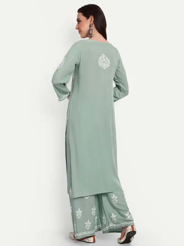 Indiankala4u_Chikanakri_Hand_Embroidered_Long_Kurta_Palazzo__Co_Ord_Set