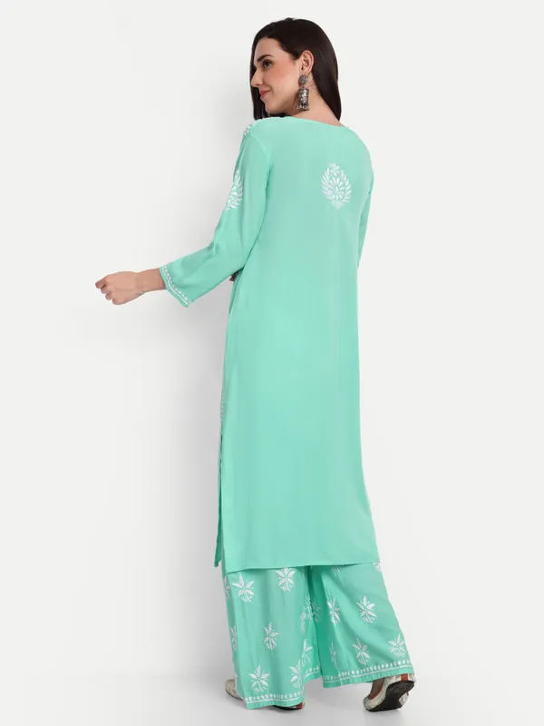 Indiankala4u_Chikanakri_Hand_Embroidered_Long_Kurta_Palazzo__Co_Ord_Set