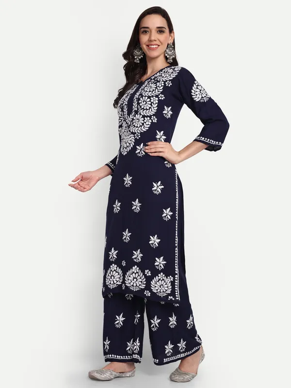 Indiankala4u_Chikanakri_Hand_Embroidered_Long_Kurta_Palazzo__Co_Ord_Set