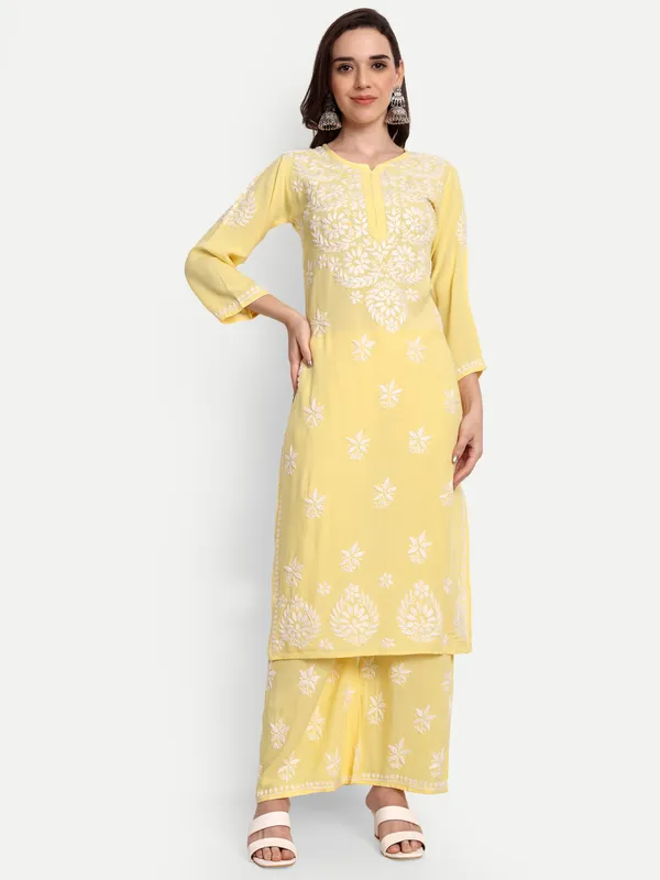 Indiankala4u_Chikanakri_Hand_Embroidered_Long_Kurta_Palazzo__Co_Ord_Set
