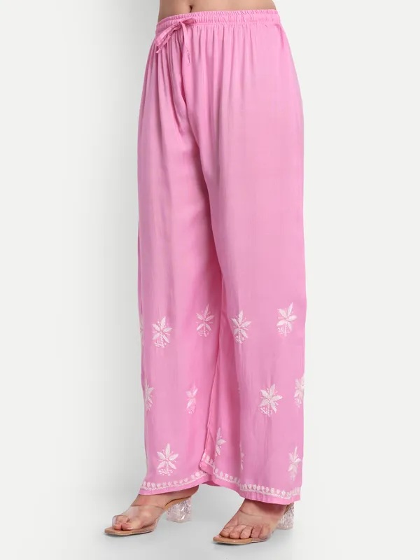 Indiankala4u_Chikanakri_Hand_Embroidered_Long_Kurta_Palazzo__Co_Ord_Set_Rayon