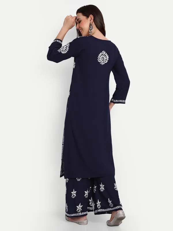 Indiankala4u_Chikanakri_Hand_Embroidered_Long_Kurta_Palazzo__Co_Ord_Set
