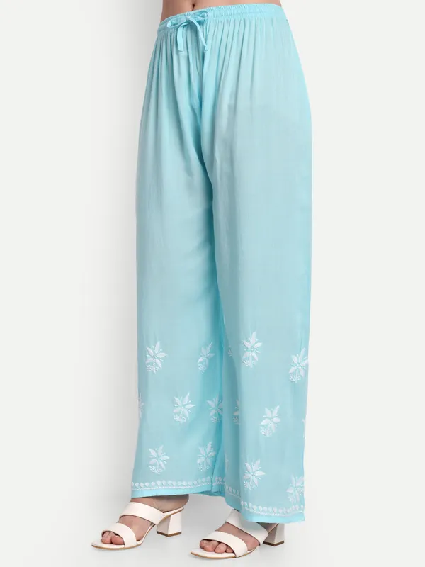 Indiankala4u_Chikanakri_Hand_Embroidered_Long_Kurta_Palazzo__Co_Ord_Set