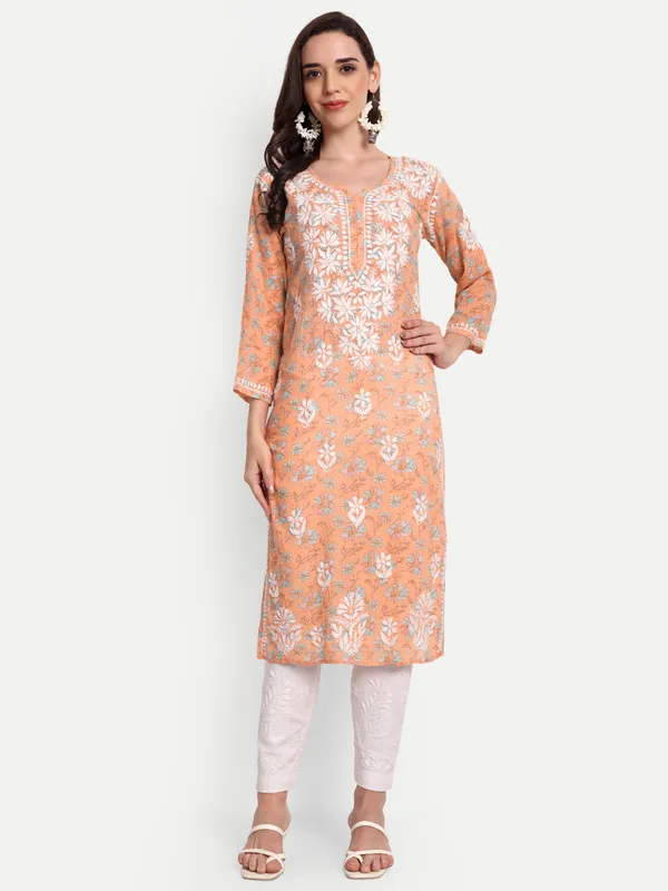 Indiankala4u_Lucknow_Chikankari_Hand_Embroidered_kurta___MulMul_Cotton