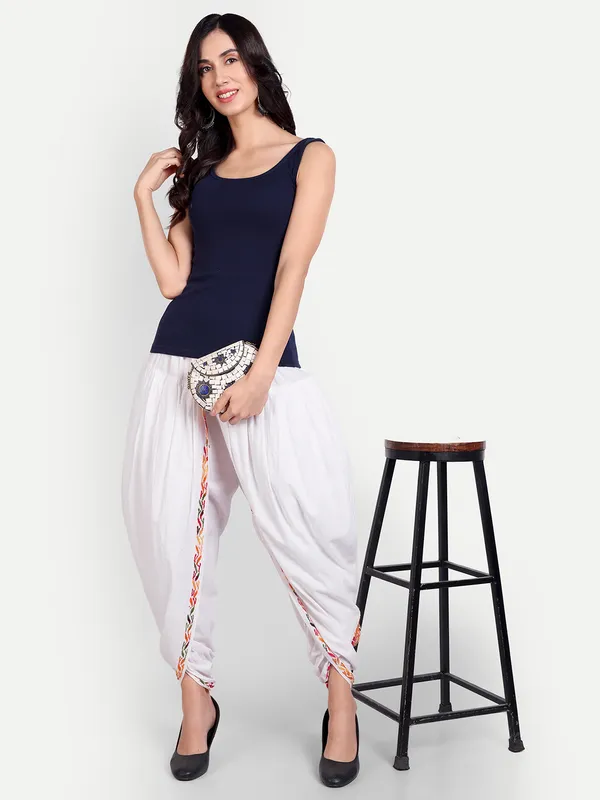 Elegant_White_Cotton_Relaxed_Fit_Chikankari_Hand_Embroidered_Dhoti_Salwar_Tulip_Pants