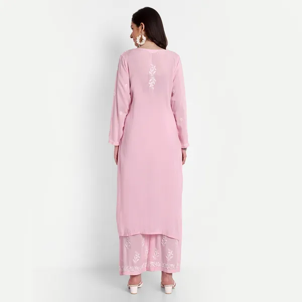 Pretty_pink_Lucknowi_Chikankari_Hand_Embroidered_Long_Kurti_Palazzo_Set_Cotton