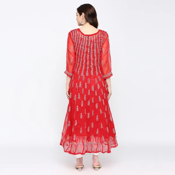 Magical_Red_Faux_&_Georgette_Anarkali_Kurta