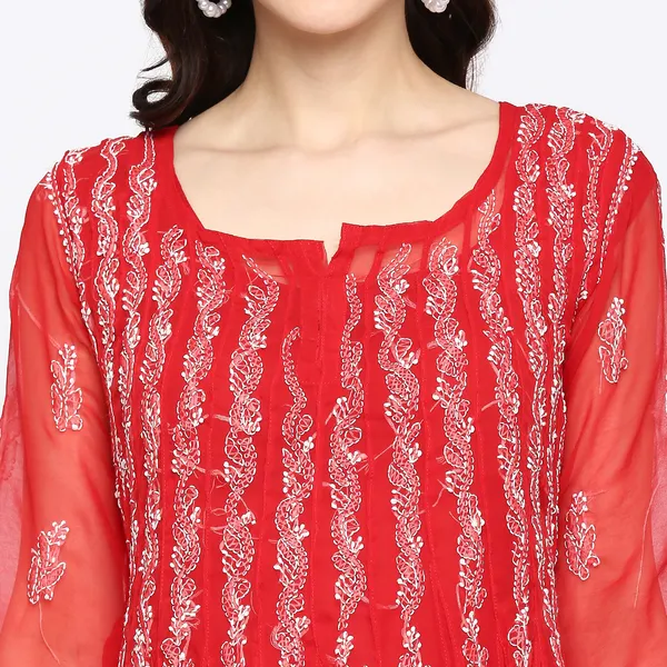 Magical_Red_Faux_&_Georgette_Anarkali_Kurta