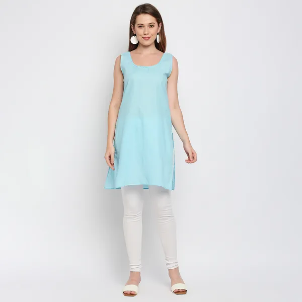 Sky_Blue_Lucknow_Chikankari_Hand_Embroidered_Kurta_With_Matching_Inner_Georgette