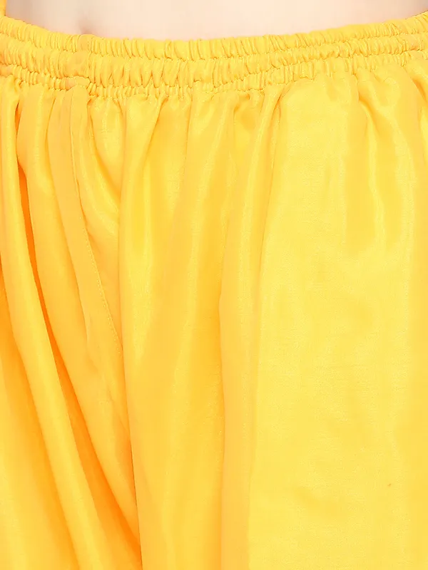 Mustard_Lucknowi_Chikankari_Hand_Embroidered_Long_Kurti_Palazzo_Set_With_Matching_Inner_Georgette
