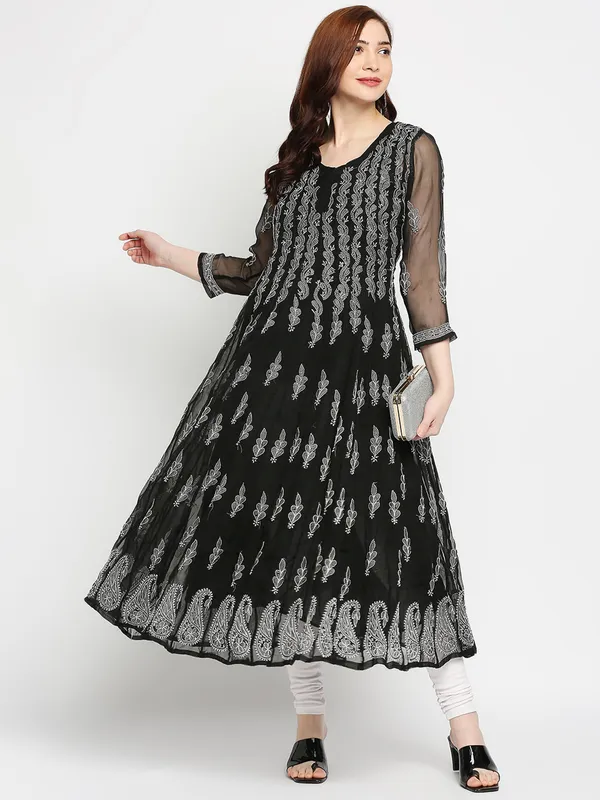 Charismatic_Black_Anarkali_Chikankari_Georgette_Kurta_Lucknowi_Chikan_56_Kali_Anarkali_Hand_Embroidered_Long_Needlecraft_Kurtis
