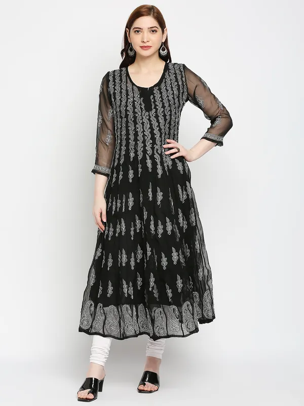 Charismatic_Black_Anarkali_Chikankari_Georgette_Kurta_Lucknowi_Chikan_56_Kali_Anarkali_Hand_Embroidered_Long_Needlecraft_Kurtis