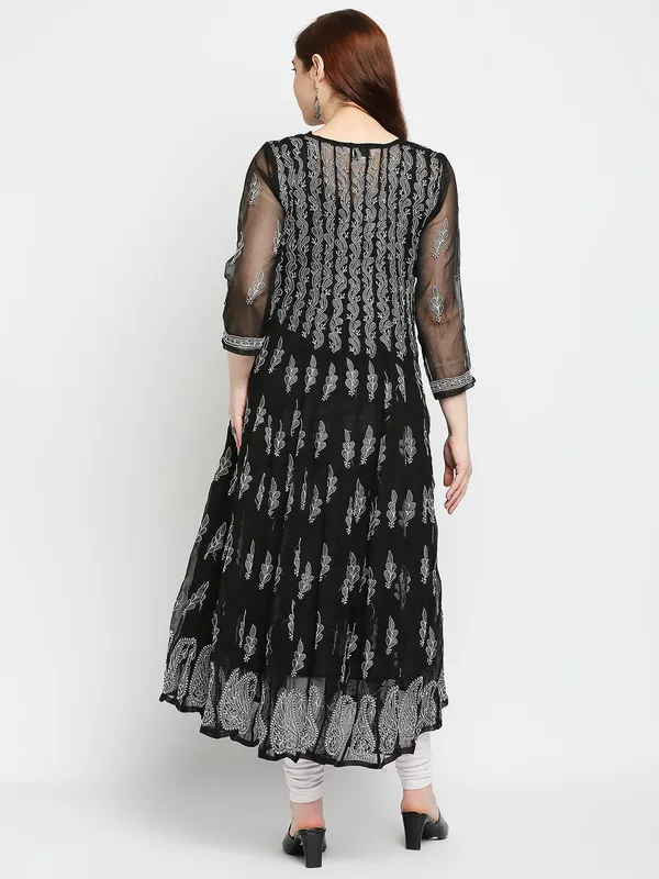 Charismatic_Black_Anarkali_Chikankari_Georgette_Kurta_Lucknowi_Chikan_56_Kali_Anarkali_Hand_Embroidered_Long_Needlecraft_Kurtis