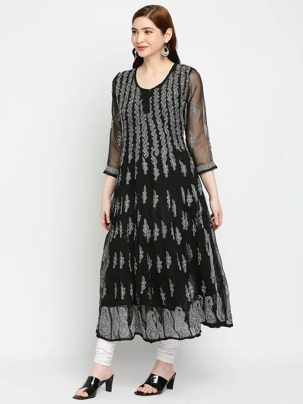 Charismatic_Black_Anarkali_Chikankari_Georgette_Kurta_Lucknowi_Chikan_56_Kali_Anarkali_Hand_Embroidered_Long_Needlecraft_Kurtis