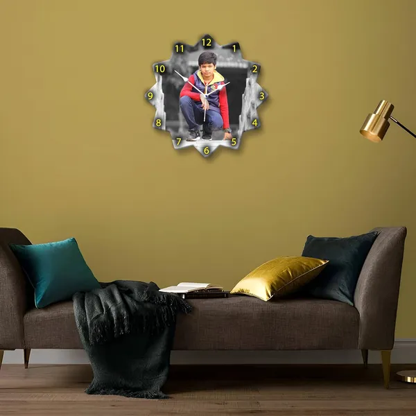 Star_Shape_Personalized/Customized_Wooden_Analog_Wall_Clock_With_Photo_For_Anniversary_Wedding_Or_Birthday_And_Custome_Clock_Photo_Frame_For_Girlfriend_Boyfriend_(Star_Shape,_23_X_23_Centimetre)_|_Customizable