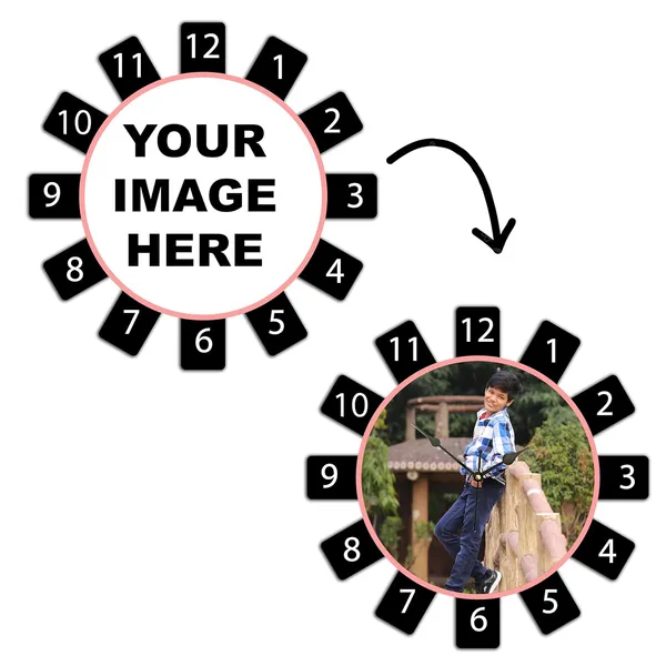 Wheel_Shape_Personalized/Customized_Wooden_Analog_Wall_Clock_With_Photo_For_Anniversary_Wedding_Or_Birthday_And_Custome_Clock_Photo_Frame_For_Girlfriend_Boyfriend_(Wheel_Shape,_23_X_23_Centimetre)_|_Customizable