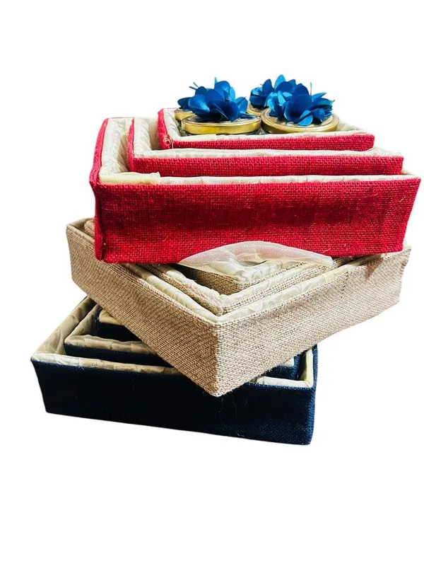 Eco-Friendly_Jute_Gift_Hamper_Basket_Tray_Handcrafted_Corporate_Gift_Box_Wedding/Event_Including_With_Net_Decoration_(Natural_Jute,_30X30X7.6)