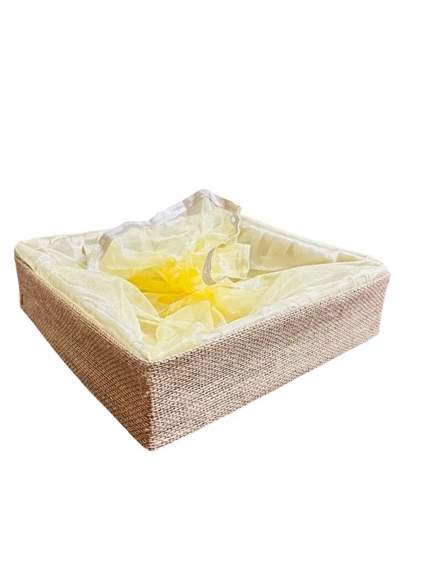 Eco-Friendly_Jute_Gift_Hamper_Basket_Tray_Handcrafted_Corporate_Gift_Box_Wedding/Event_Including_With_Net_Decoration_(Natural_Jute,_30X30X7.6)