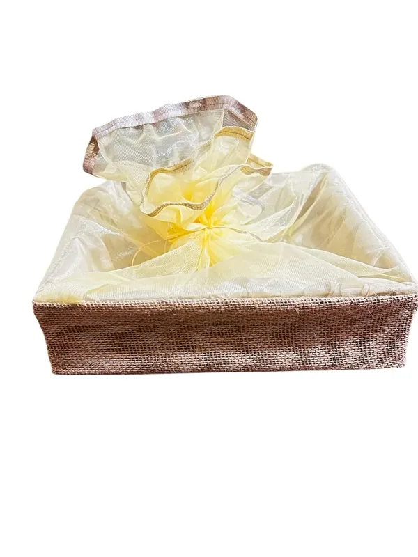 Eco-Friendly_Jute_Gift_Hamper_Basket_Tray_Handcrafted_Corporate_Gift_Box_Wedding/Event_Including_With_Net_Decoration_(Natural_Jute,_30X30X7.6)