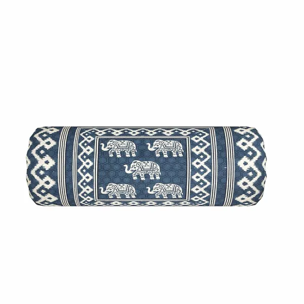 Darkblue__Animal_Print_Bolster_Cover_100%_Cotton_Set_Of_2_Size_,_Round_Decorative_Pillow_Cover_For_Diwan_&_Bedside_,_Masand_Pillowcases_(16_*_32)