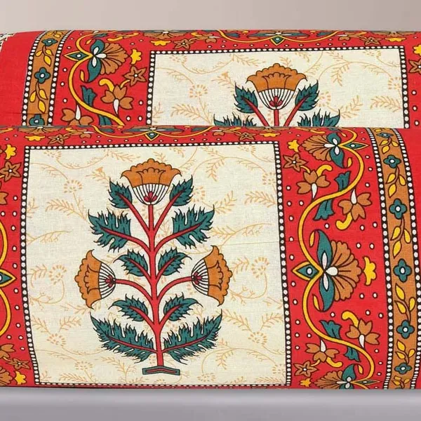 Red_Special_Flora_Print_Bolster_Cover_100%_Cotton_Set_Of_2_,_Round_Decorative_Pillow_Cover_For_Diwan_&_Bedside_,_Masand_Pillowcases_(16_*_32)