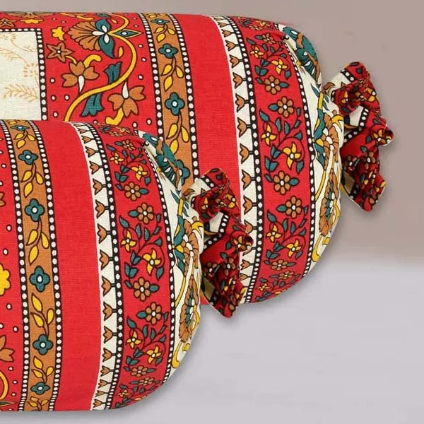 Red_Special_Flora_Print_Bolster_Cover_100%_Cotton_Set_Of_2_,_Round_Decorative_Pillow_Cover_For_Diwan_&_Bedside_,_Masand_Pillowcases_(16_*_32)