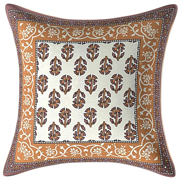 Brown__Veda_Cream_Flora_Print_100%_Pure_Cotton_Cushion_Cover_Set_Of_5_,_Decorative_Covers_For_Sofa,Bedroom,Living_Room_(16_*_16)