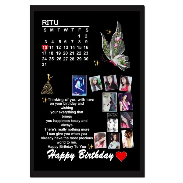 Black_Rectangular_Wood_Wall_Photo_Frame_Customized_Gift_Best_Friends_Reel_Photo_Collage_Gift_For_Friends,Black,_13.5_X_10_Inch_|_Customizable