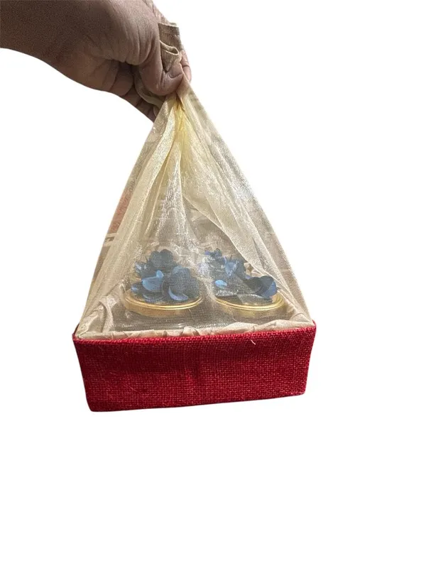 Eco-Friendly_Jute_Gift_Hamper_Basket_Tray_Handcrafted_Corporate_Gift_Box_Wedding/Event_Including_With_Net_Decoration_Natural_Jute_Red_(Size-20X20X7.6)