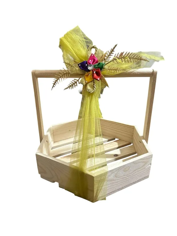 Hexagonal_Medium_Size_Pinewood_Gift_Hamper_Basket_For_Gift_Packaging_Size_25X25X6.35_Cm_25X25X6.35_Cm