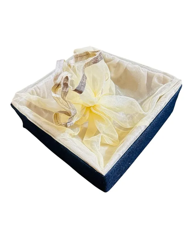Eco-Friendly_Jute_Gift_Hamper_Basket_Tray_Handcrafted_Corporate_Gift_Box_Wedding/Event_Including_With_Net_Decoration_Natural_Jute_Navy_Blue_(Size-30X30X7.6)