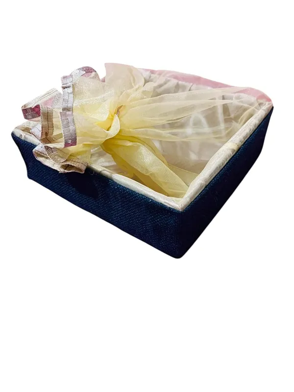 Eco-Friendly_Jute_Gift_Hamper_Basket_Tray_Handcrafted_Corporate_Gift_Box_Wedding/Event_Including_With_Net_Decoration_Natural_Jute_Navy_Blue_(Size-30X30X7.6)
