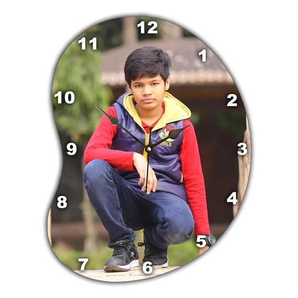 Bean_Shape_Personalized/Customized_Wooden_Analog_Wall_Clock_With_Photo_For_Anniversary_Wedding_Or_Birthday_And_Custome_Clock_Photo_Frame_For_Girlfriend_Boyfriend_(Bean_Shape,_30_X_30_Centimetre)_|_Customizable