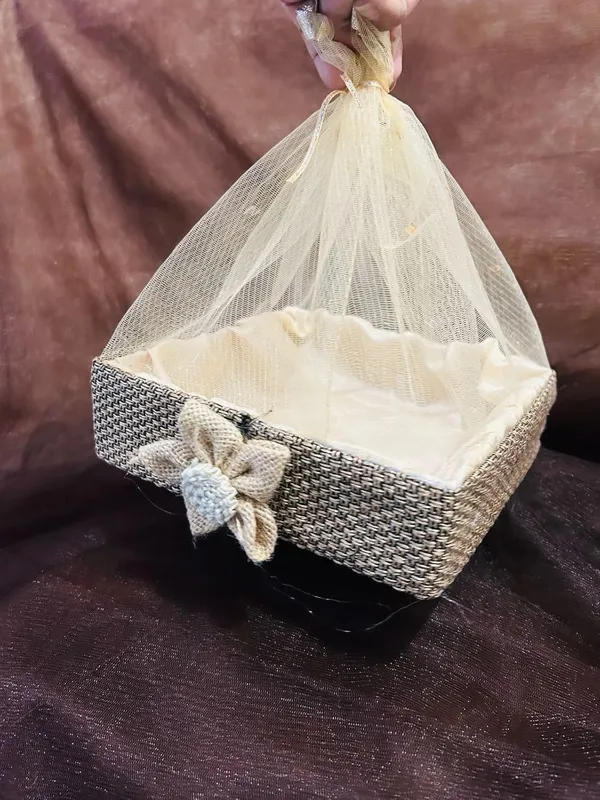Jute_Mdf_Gift_Hamper_Basket_With_Flower_In_3_Different_Sizes_(8X8X2.25")