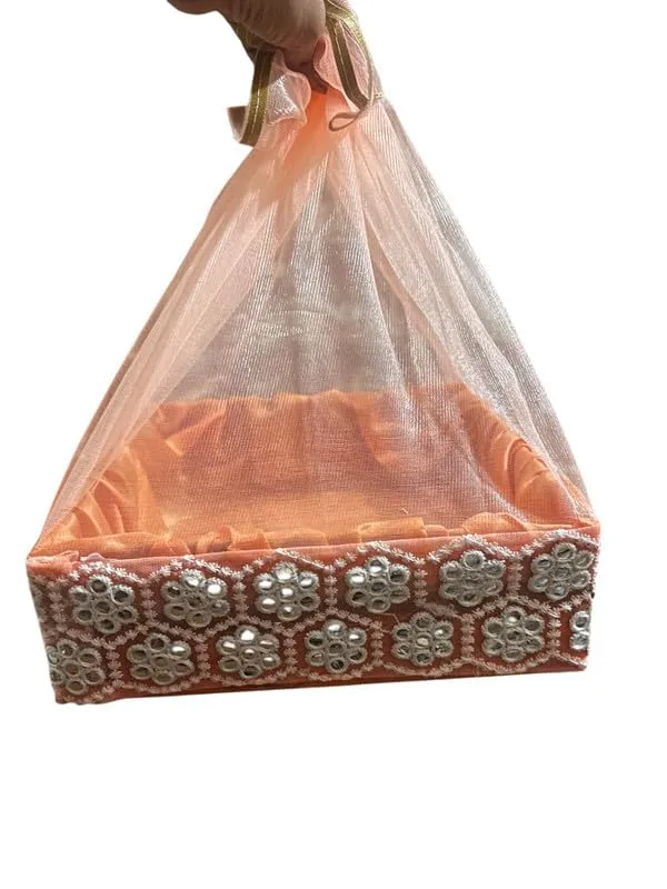 Decorated_Net_Gift_Hamper_Basket_?_Elegant_Handmade_Gift_Basket_For_All_Occasions,_Perfect_For_Weddings,_Festivals,_&_Special_Events_Golden_(Size-30X30X.7.6_Cm)