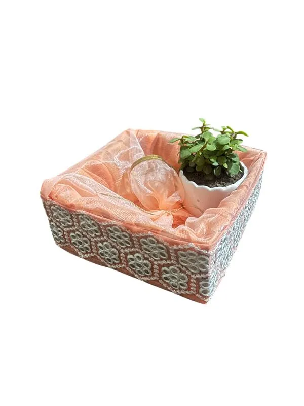 Decorated_Net_Gift_Hamper_Basket_?_Elegant_Handmade_Gift_Basket_For_All_Occasions,_Perfect_For_Weddings,_Festivals,_&_Special_Events_Golden_(Size-30X30X.7.6_Cm)