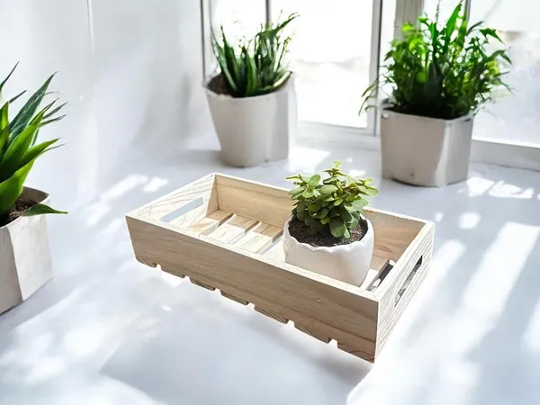 Pinewood_Gift_Hamper_Trays_With_Side_Handles_Serving_Trays_With_Decoration_Net_(Size-30.5X15X6.5Cm)