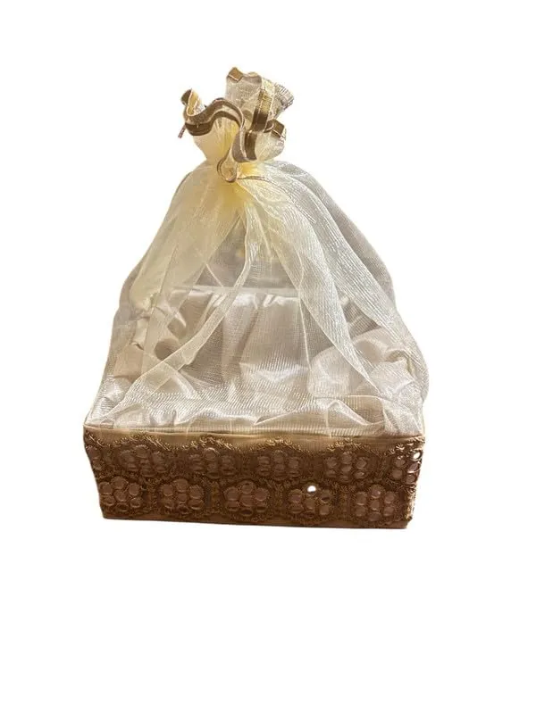 Decorated_Net_Gift_Hamper_Basket_?_Elegant_Handmade_Gift_Basket_For_All_Occasions,_Perfect_For_Weddings,_Festivals,_&_Special_Events_(Size-20X20X7.6_Cm)