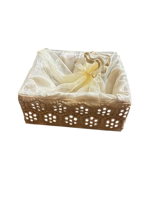 Decorated_Net_Gift_Hamper_Basket_?_Elegant_Handmade_Gift_Basket_For_All_Occasions,_Perfect_For_Weddings,_Festivals,_&_Special_Events_(Size-20X20X7.6_Cm)