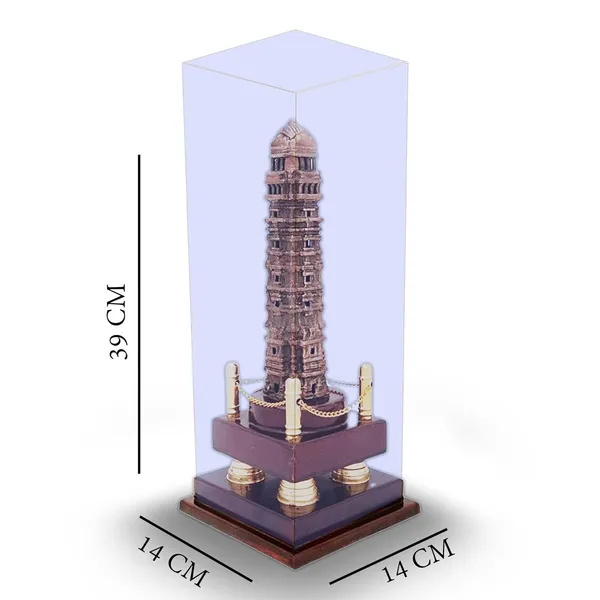 Bronze_Vijay_Stambh_Chittorgarh_Showpiece_Ideal_For_Corporate_Gifting,_Momento,_Souvenir_(With_Flexiglass_Cover,_46Cm_X_16Cm_X_16Cm)_|_Customizable