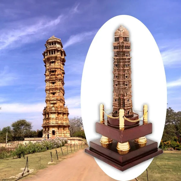 Bronze_Vijay_Stambh_Chittorgarh_Showpiece_Ideal_For_Corporate_Gifting,_Momento,_Souvenir_(With_Flexiglass_Cover,_38Cm_X_14Cm_X_14Cm)_|_Customizable