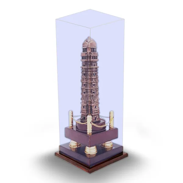 Bronze_Vijay_Stambh_Chittorgarh_Showpiece_Ideal_For_Corporate_Gifting,_Momento,_Souvenir_(With_Flexiglass_Cover,_38Cm_X_14Cm_X_14Cm)_|_Customizable