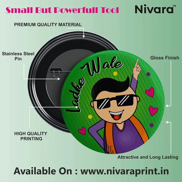 Ladke_Wale_|_Team_Groom_|_Groom'S_Squad_|_Wedding_Badges_|_58Mm_|_Round_Pin_Badges_|_(Pack_Of_20,_Design_5)