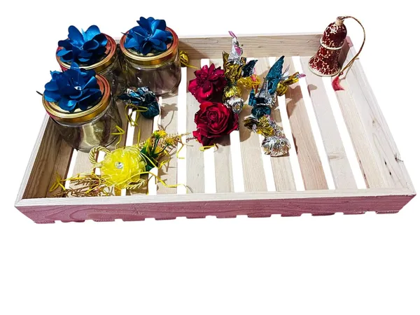 Pinewood_Big_Gift_Hamper_Tray_Basket_Gift_Box_Perfect_For_Gifting,_And_Home_D??or_Wedding/Event_Decoration_With_Net_For_Decoration_(Size-46X30.5X6_Cm)