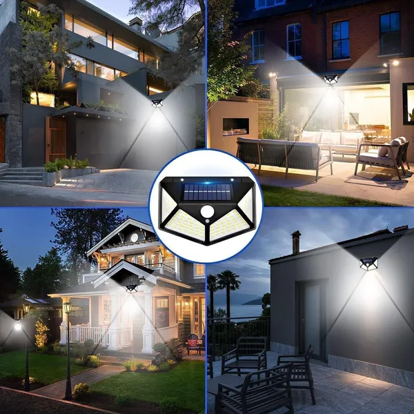 Black_Solar_Wall_Light_With_100_Led_Lights