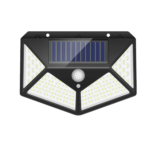 Black_Solar_Wall_Light_With_100_Led_Lights
