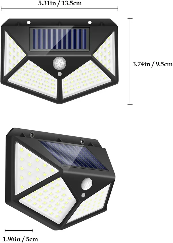Black_Solar_Wall_Light_With_100_Led_Lights